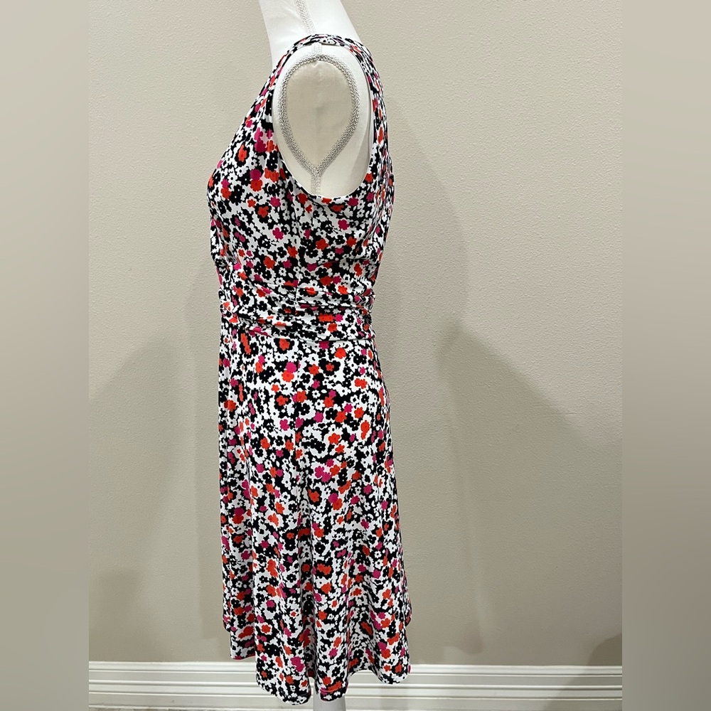 Tommy Hilfiger Floral Midi Dress - Red, Black, White 0014 - Picture 3 of 6